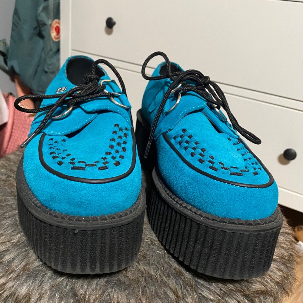 TUK UNISEX Blue Suede Viva Mondo Creepers W 6.5